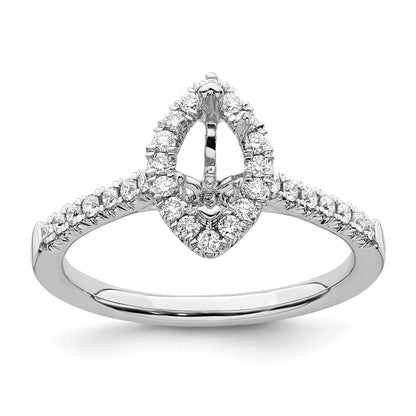14kw Marquise Halo Simulated Diamond Engagement Ring