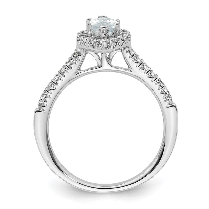 14kw Marquise Halo Simulated Diamond Engagement Ring