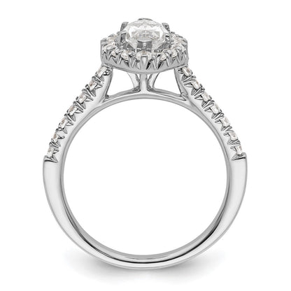 14kw Marquise Halo Simulated Diamond Engagement Ring