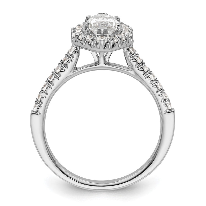 14kw Marquise Halo Simulated Diamond Engagement Ring
