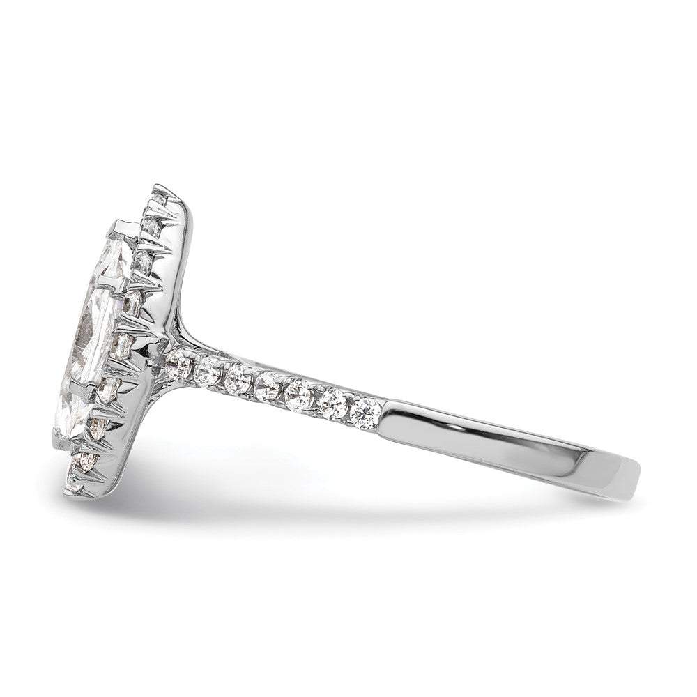 14kw Marquise Halo Simulated Diamond Engagement Ring