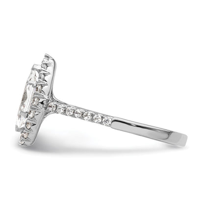 14kw Marquise Halo Simulated Diamond Engagement Ring