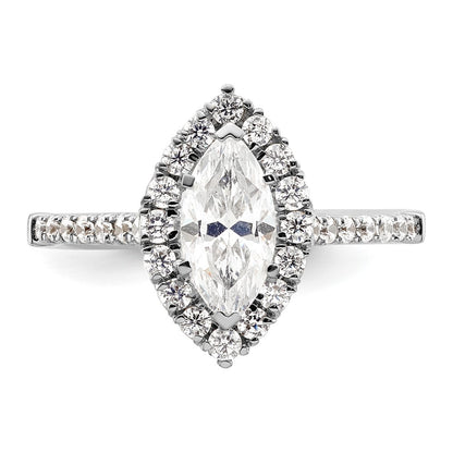 14kw Marquise Halo Simulated Diamond Engagement Ring