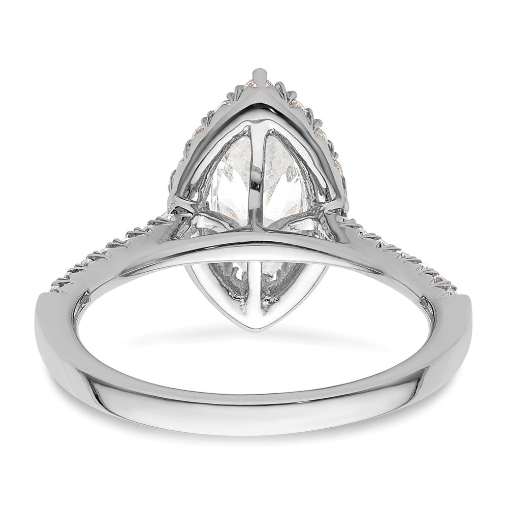 14kw Marquise Halo Simulated Diamond Engagement Ring