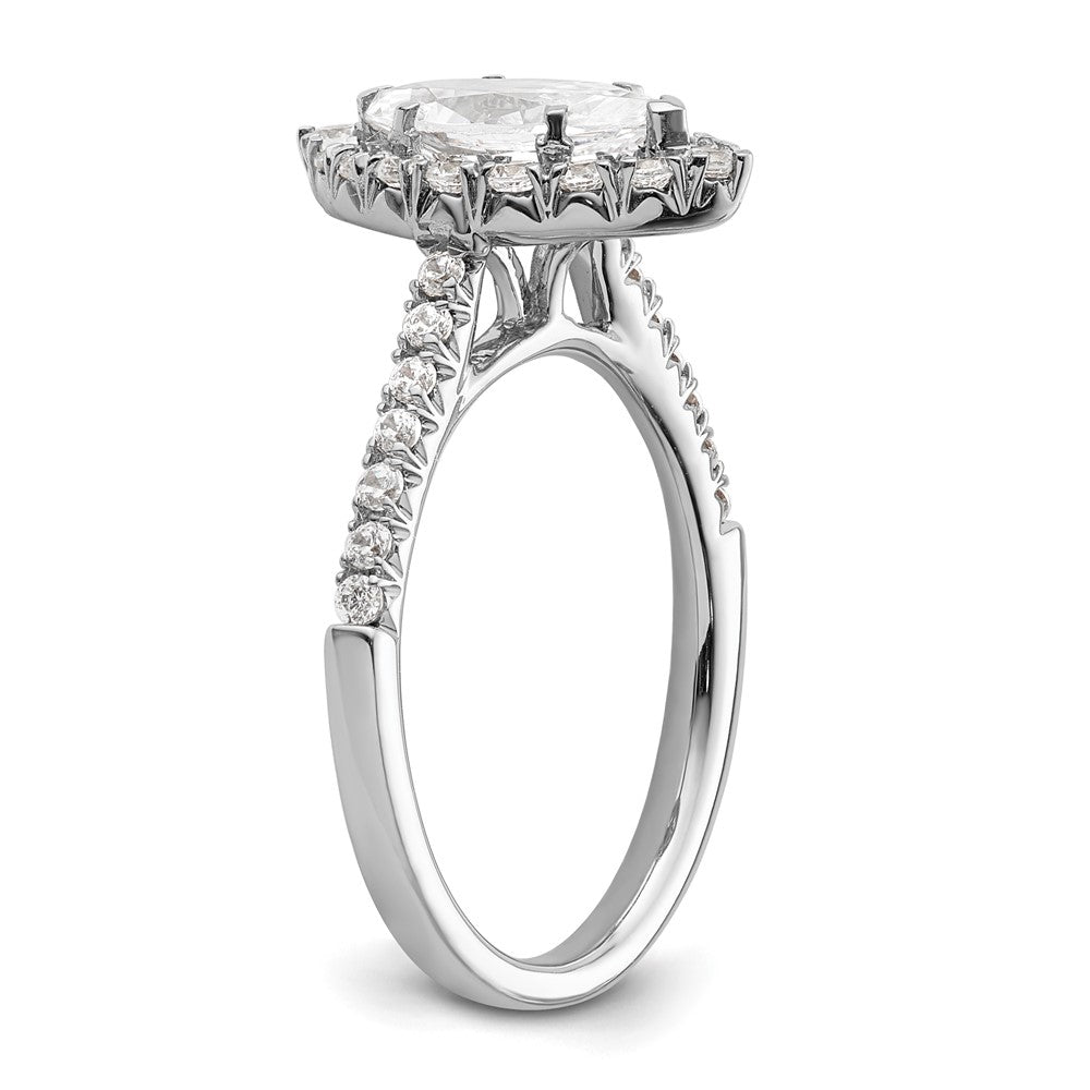 14kw Marquise Halo Simulated Diamond Engagement Ring