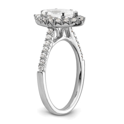 14kw Marquise Halo Simulated Diamond Engagement Ring
