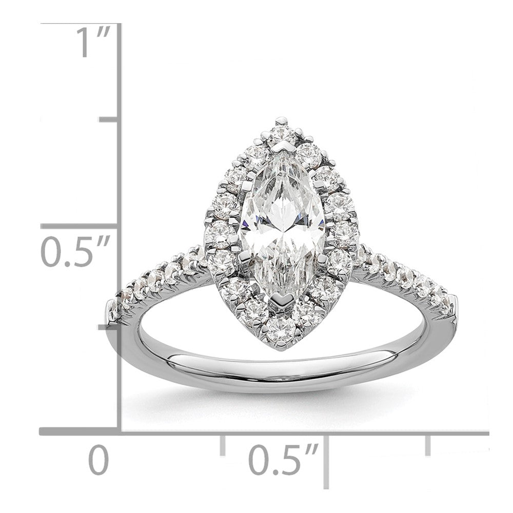 14kw Marquise Halo Simulated Diamond Engagement Ring