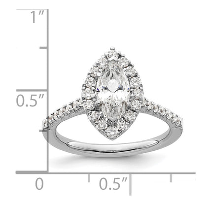 14kw Marquise Halo Simulated Diamond Engagement Ring