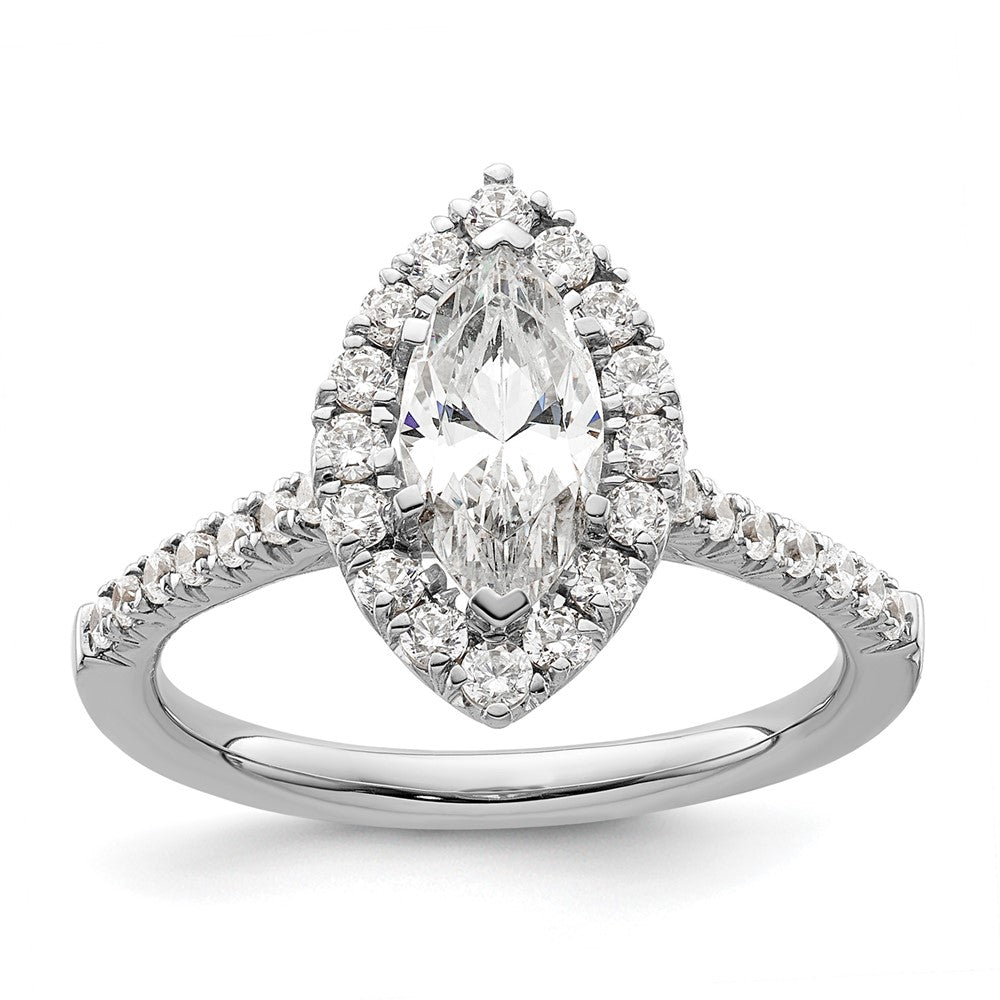 14kw Marquise Halo Simulated Diamond Engagement Ring