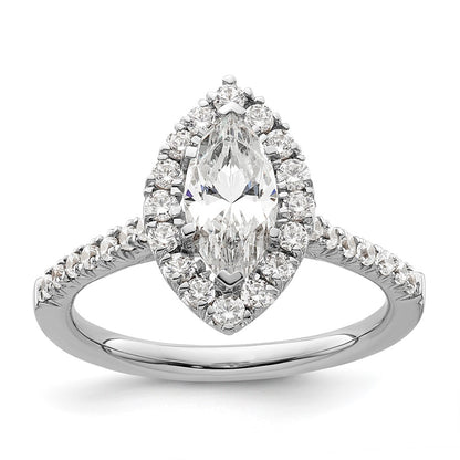 14kw Marquise Halo Simulated Diamond Engagement Ring