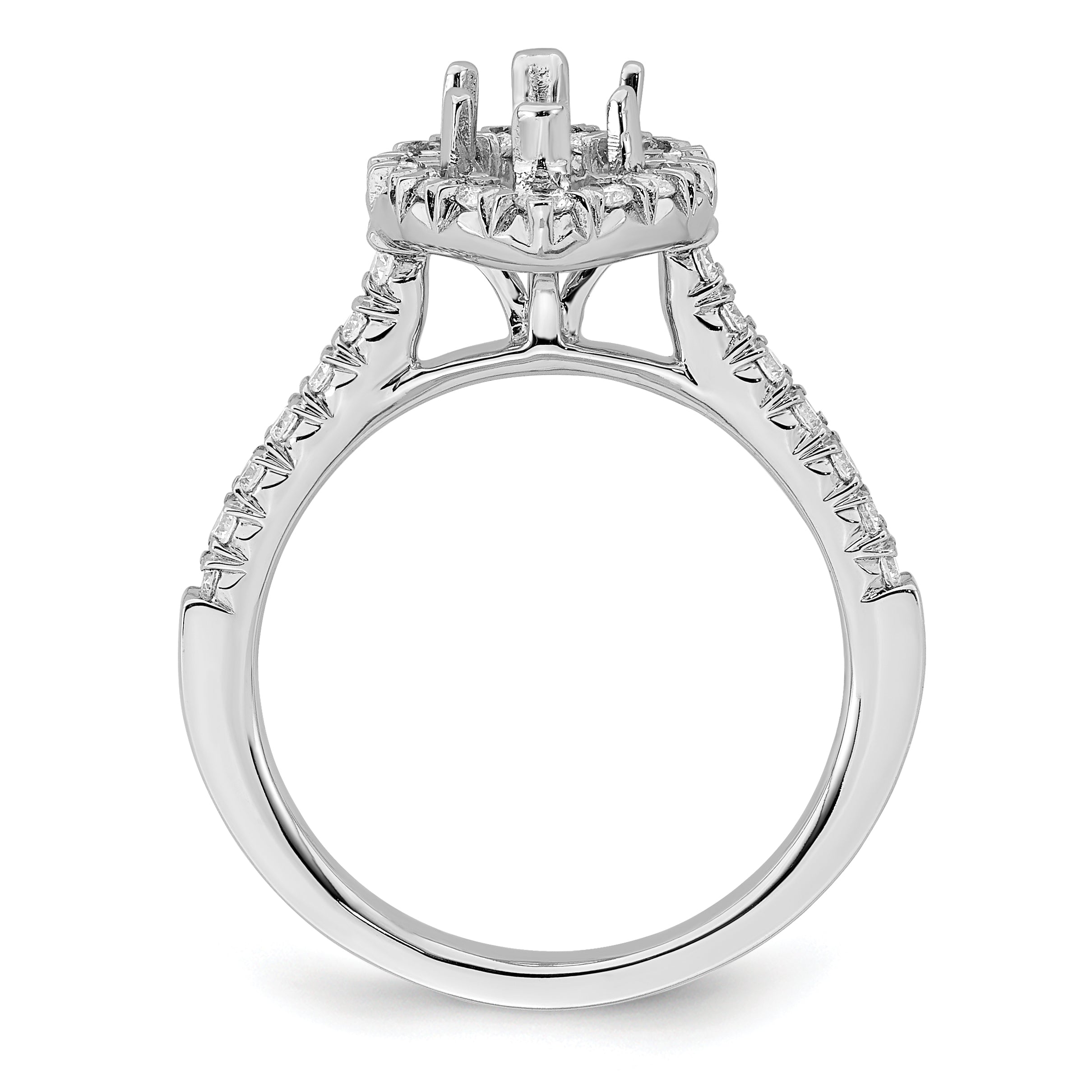 14kw Marquise Halo Simulated Diamond Engagement Ring