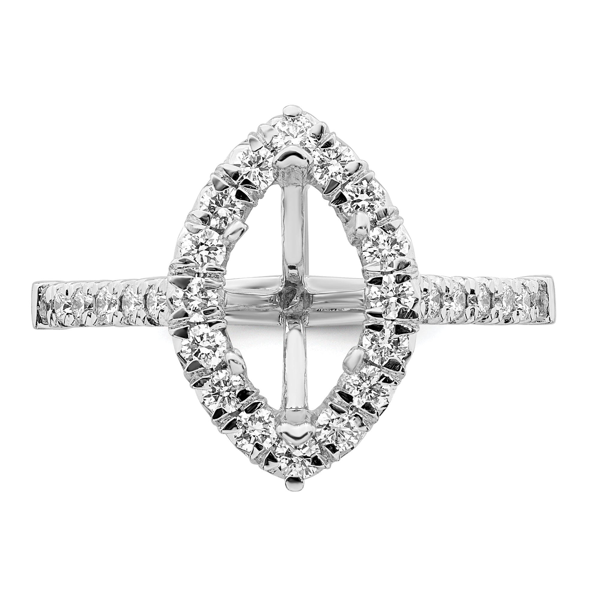 14kw Marquise Halo Simulated Diamond Engagement Ring