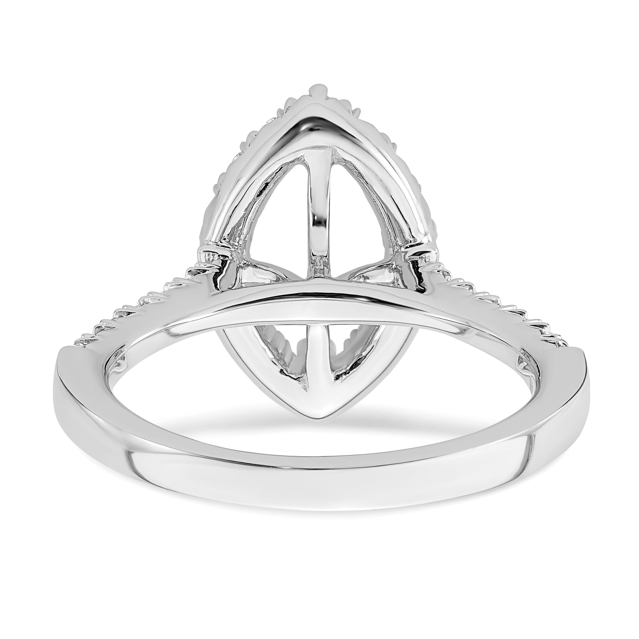 14kw Marquise Halo Simulated Diamond Engagement Ring
