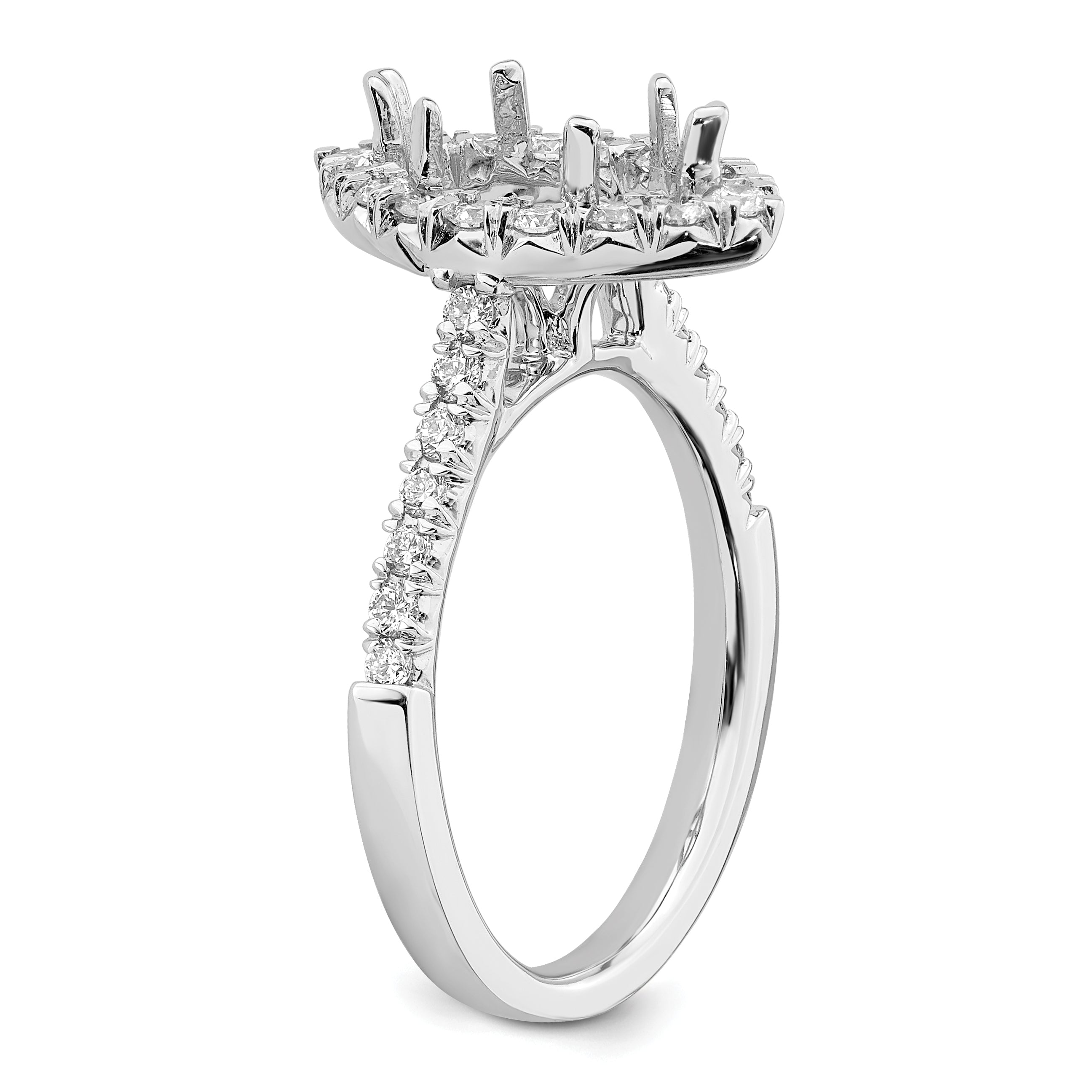 14kw Marquise Halo Simulated Diamond Engagement Ring