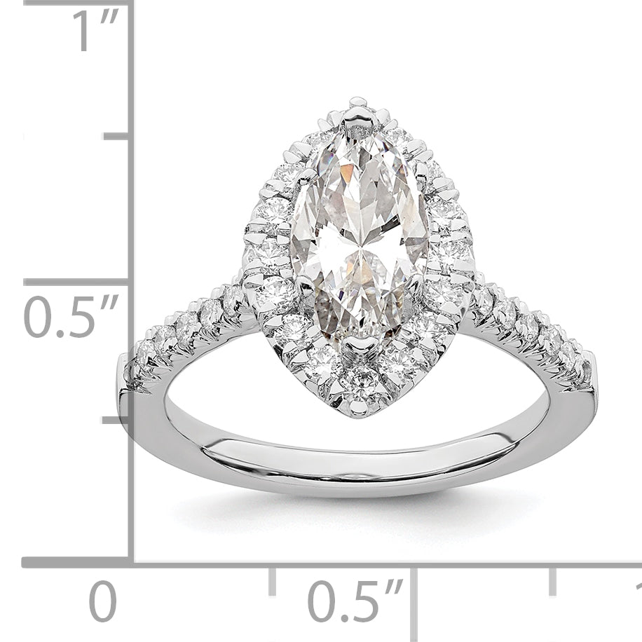 14kw Marquise Halo Simulated Diamond Engagement Ring