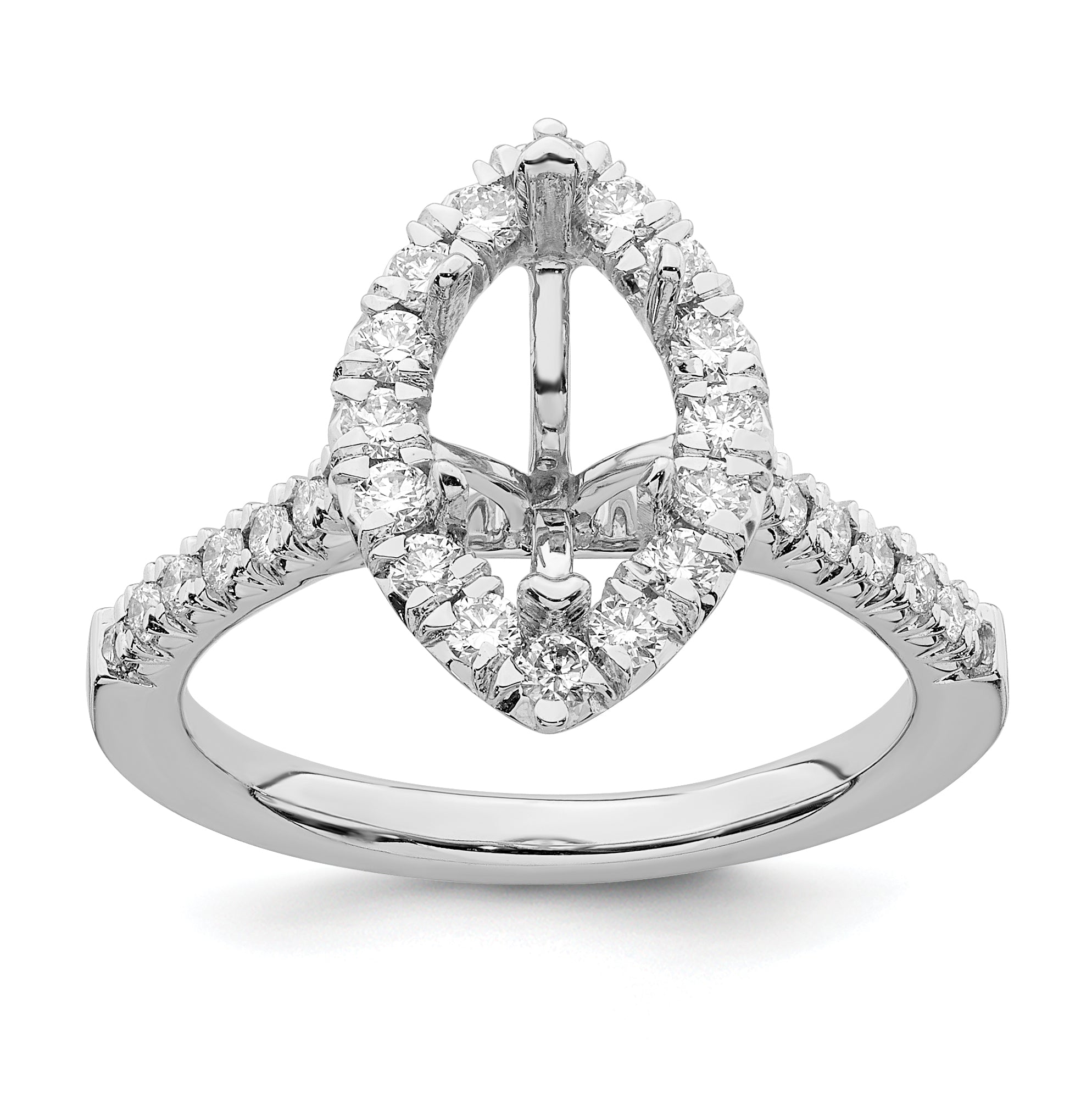 14kw Marquise Halo Simulated Diamond Engagement Ring