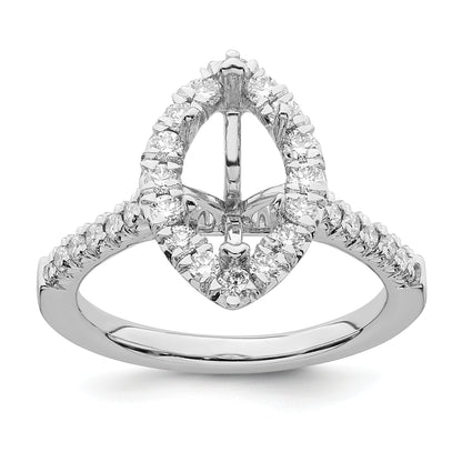 14kw Marquise Halo Simulated Diamond Engagement Ring