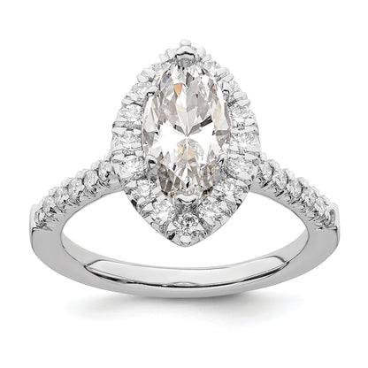 14kw Marquise Halo Simulated Diamond Engagement Ring