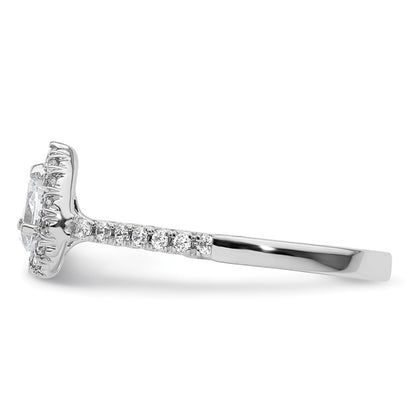 14kw Pear Halo Simulated Diamond Engagement Ring