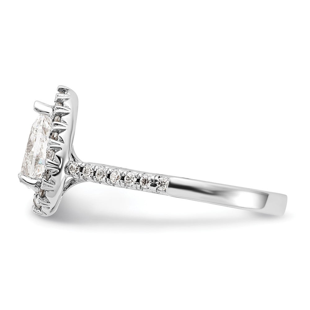 14kw Pear Halo Simulated Diamond Engagement Ring