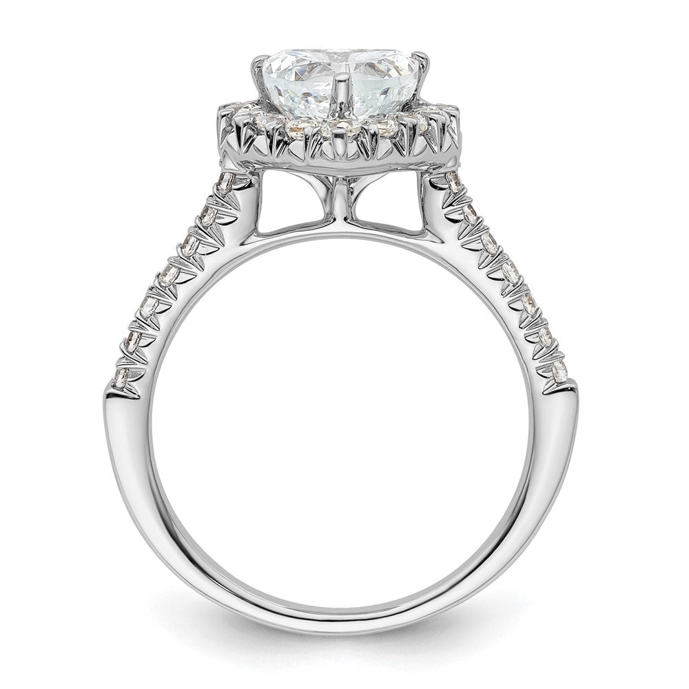 14kw Heart Halo Simulated Diamond Engagement Ring