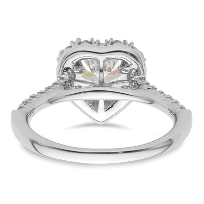 14kw Heart Halo Simulated Diamond Engagement Ring