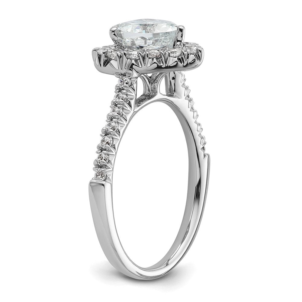 14kw Heart Halo Simulated Diamond Engagement Ring