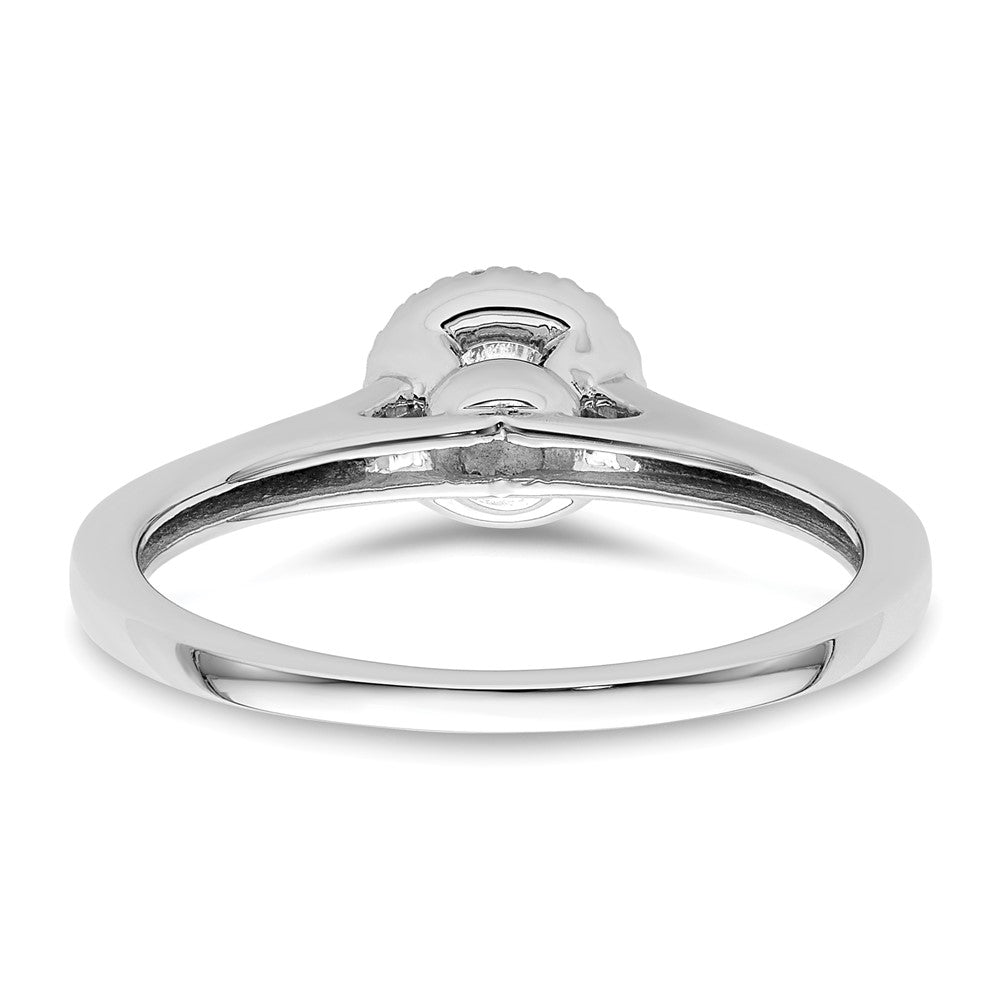 14K White Gold Round Simulated Diamond Halo Engagement Ring