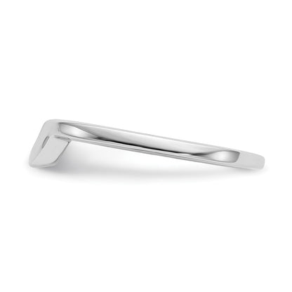 14K White Gold Contoured Wedding Band Ring