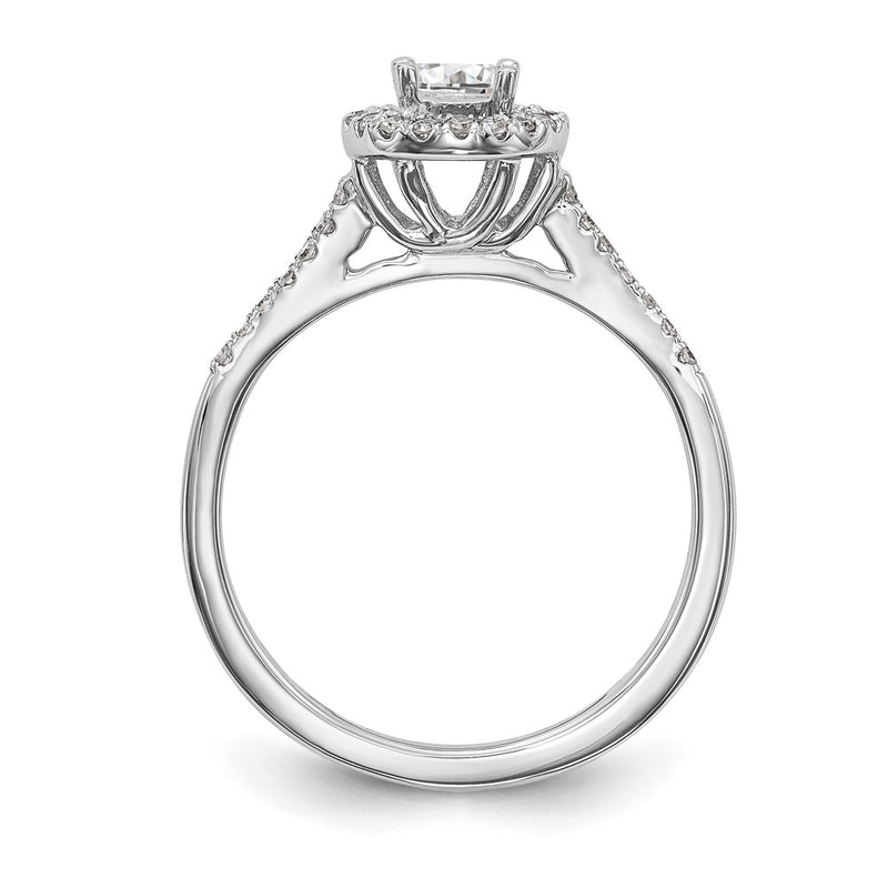 3/4 Ct. T.W. Natural Diamond Halo Engagement Ring in 14K White Gold