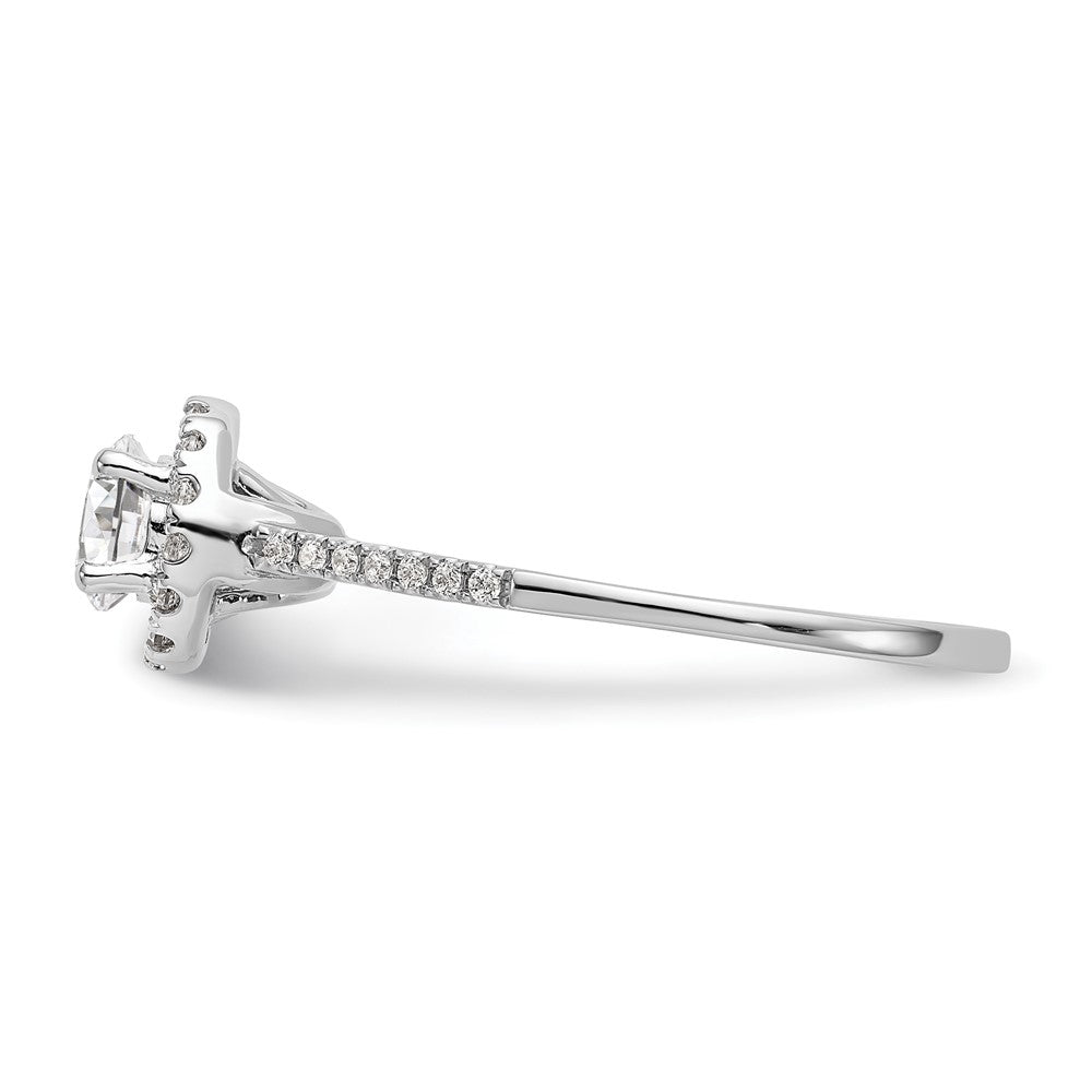 3/4 Ct. T.W. Natural Diamond Halo Engagement Ring in 14K White Gold