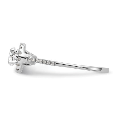 3/4 Ct. T.W. Natural Diamond Halo Engagement Ring in 14K White Gold