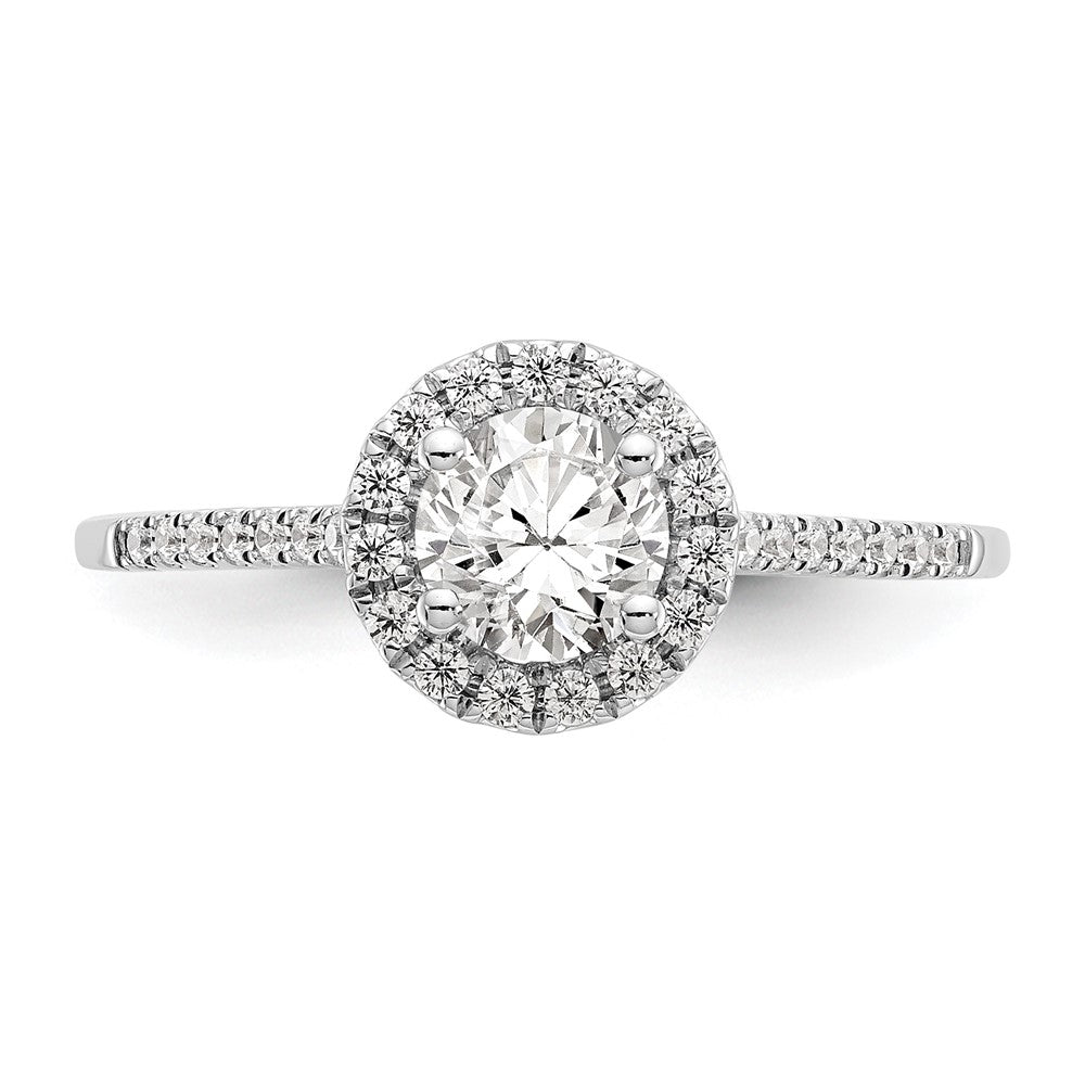 3/4 Ct. T.W. Natural Diamond Halo Engagement Ring in 14K White Gold
