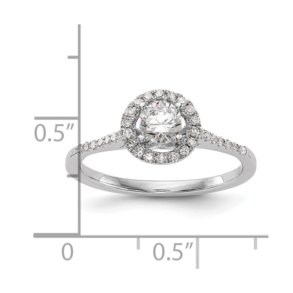3/4 Ct. T.W. Natural Diamond Halo Engagement Ring in 14K White Gold