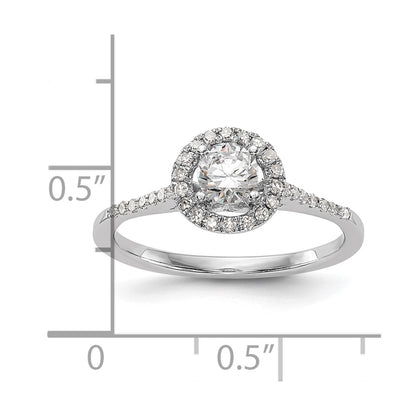 3/4 Ct. T.W. Natural Diamond Halo Engagement Ring in 14K White Gold