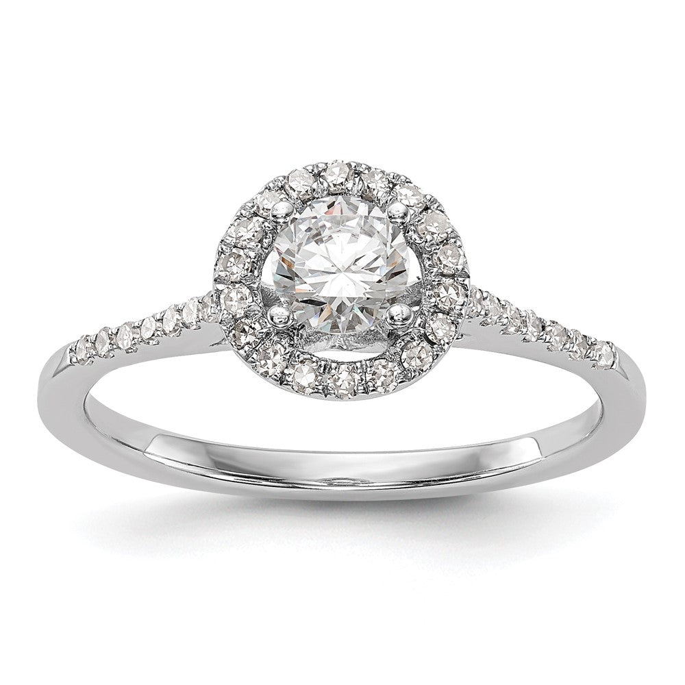 3/4 Ct. T.W. Natural Diamond Halo Engagement Ring in 14K White Gold