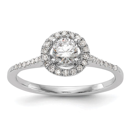 3/4 Ct. T.W. Natural Diamond Halo Engagement Ring in 14K White Gold