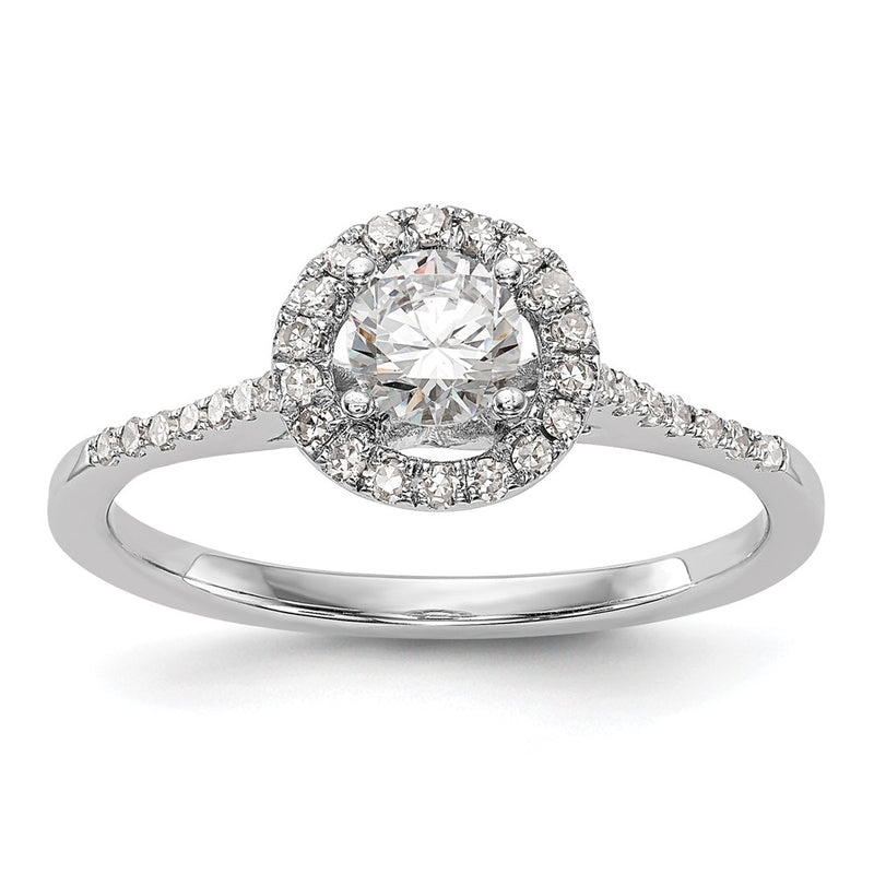3/4 Ct. T.W. Natural Diamond Halo Engagement Ring in 14K White Gold