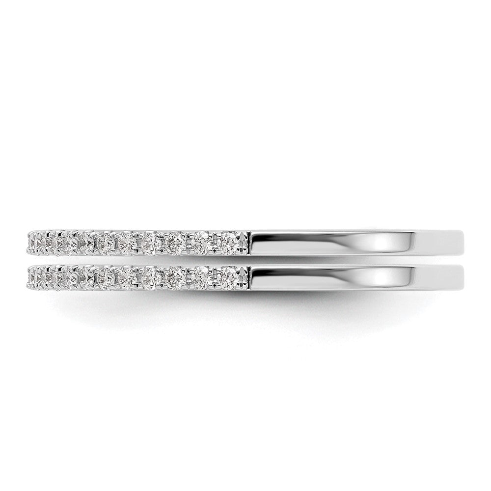 14k White Gold Real Diamond Set of 2 Wedding Bands