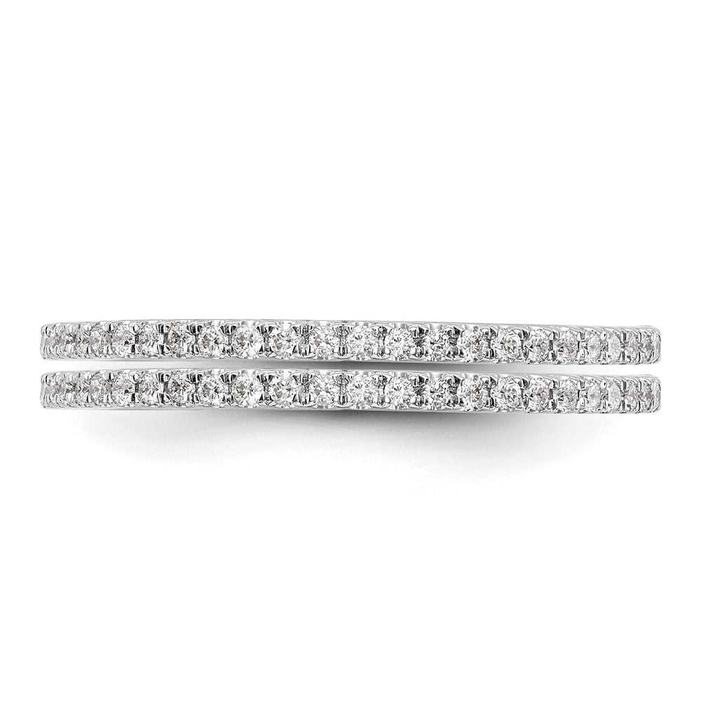 14k White Gold Real Diamond Set of 2 Wedding Bands