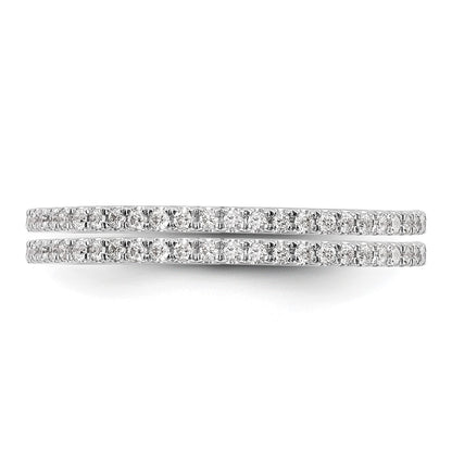14k White Gold Real Diamond Set of 2 Wedding Bands