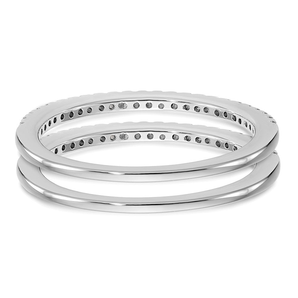 14k White Gold Real Diamond Set of 2 Wedding Bands