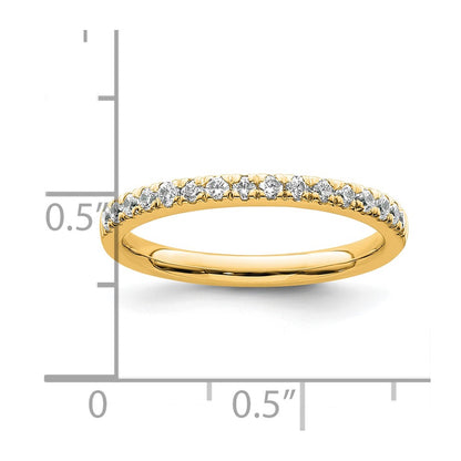 14K Yellow Gold Diamond Wedding Band Ring G-I, SI1-2