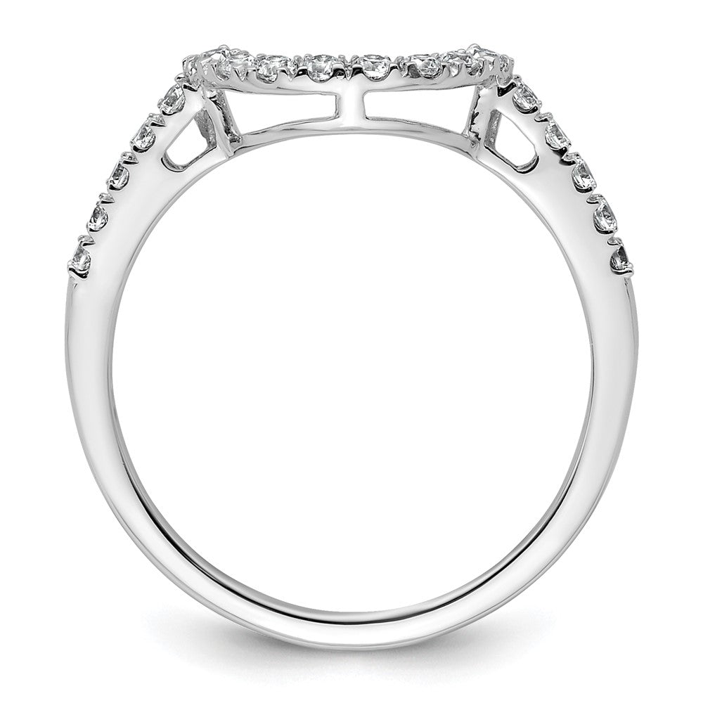 14k White Gold Real Diamond Contour Wedding Band