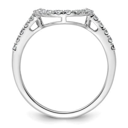 14k White Gold Real Diamond Contour Wedding Band