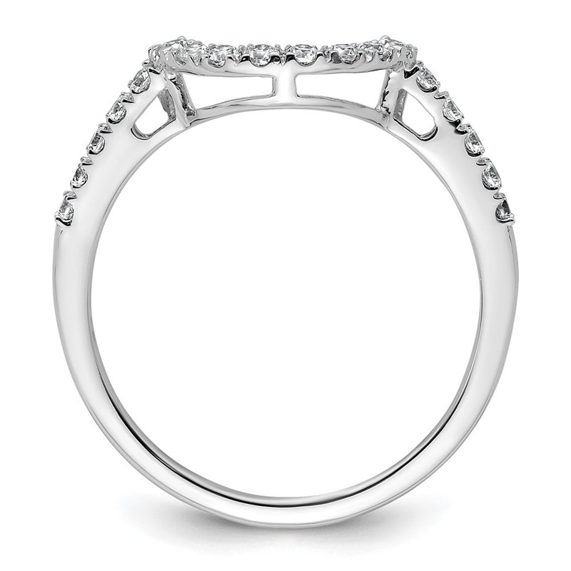 14k White Gold Real Diamond Contour Wedding Band