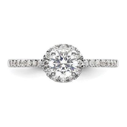 14K White Gold Eternal Promise Lab Grown VS/SI+ G+ Dia Halo Complete Ring