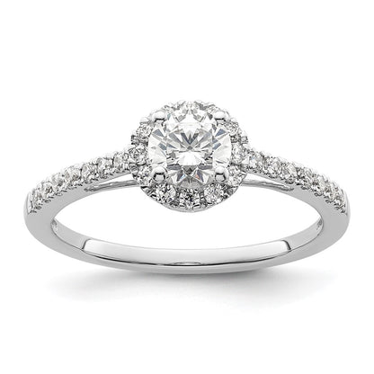 14K White Gold Eternal Promise Lab Grown VS/SI+ G+ Dia Halo Complete Ring