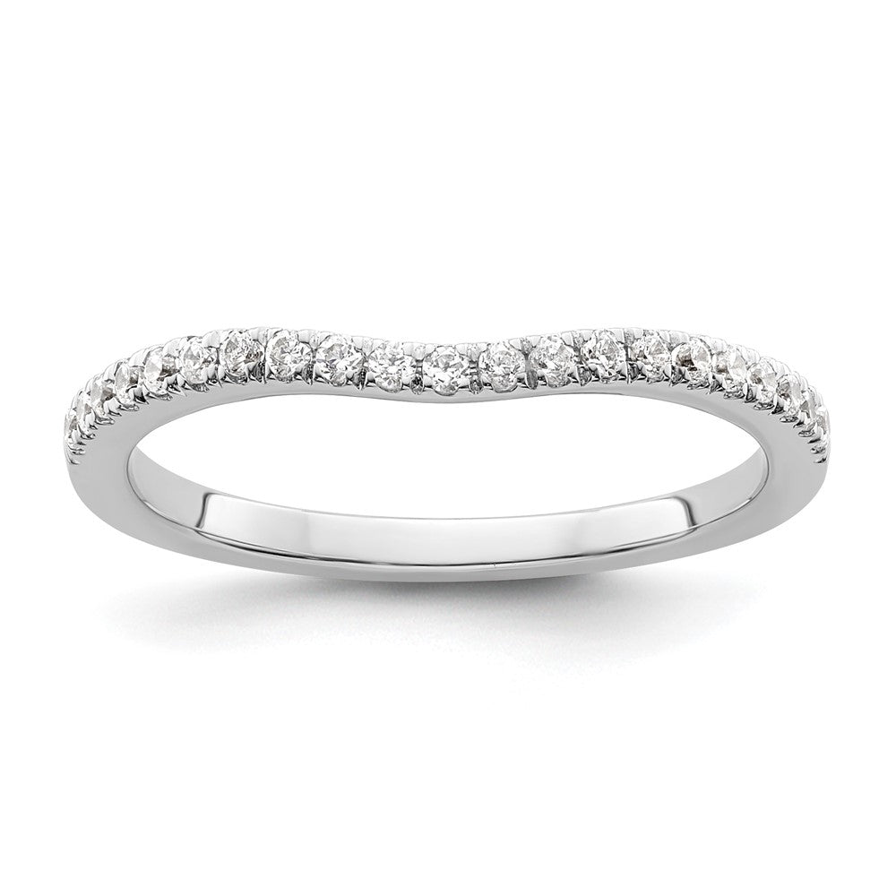 14K White Gold Diamond Wed Band, Vs Quality