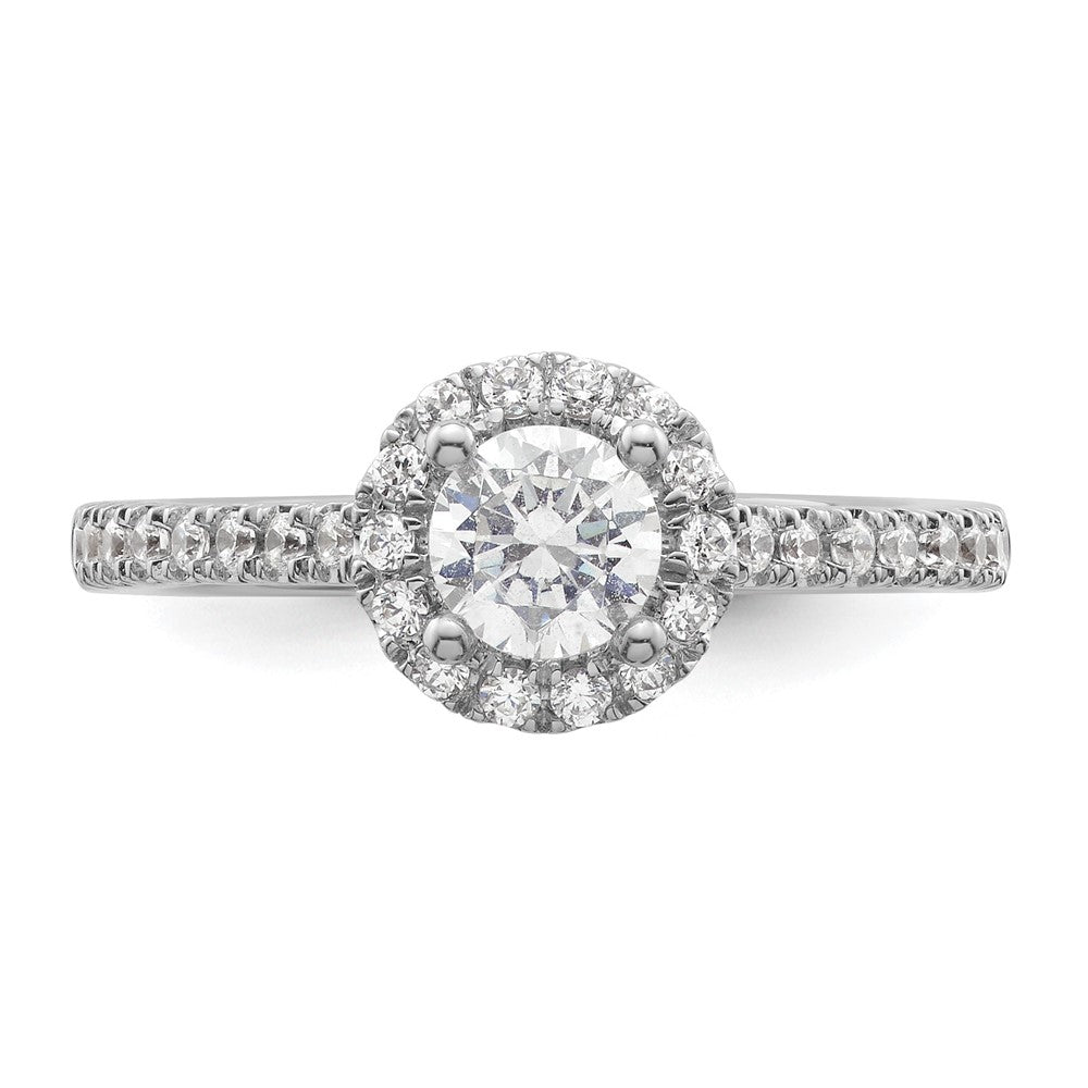 14K White Gold Round Dia Semi Mount Halo Eng Ring *Vs Quality